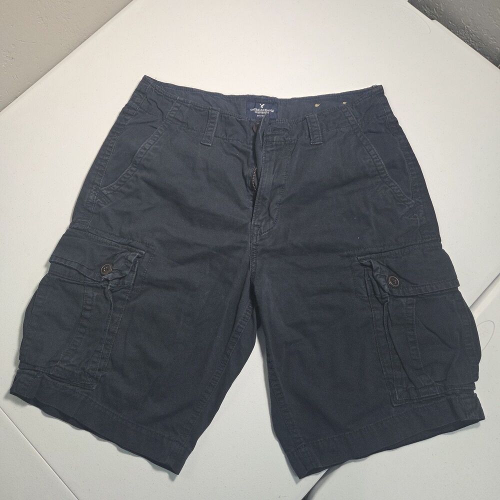 American Eagle Cargo Shorts Mens 32 Dark Navy Blue Classic Fit Utility Pockets